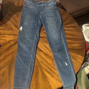 SPANX Small Tall Dark Blue Skinny Ankle Jeans